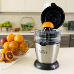Vinci Hands Free Electric Citrus Juicer, 1-Button Juicer Machine, Orange Lime Grapefruit Lemon Squeezer, Easy to Clean Orange Juicer Squeezer, Black/Stainless Steel