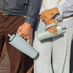 BrüMate Era 40 oz Tumbler with Handle and Straw | 100% Leakproof Insulated Water Bottle Tumbler with Lid and Flexible SoftSip Straw | Made of Stainless Steel | Cup Holder Friendly | 40oz (Blue Agave)