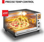 TOSHIBA ChefFry Air Fryer Toaster Oven Combo with Toast, Bake, Broil, Pizza & Dehydrate, 26.4-Quart Capacity, Stainless Steel