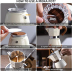 Bincoo Espresso Maker Stovetop,Camping Moka Pot 2 Cup/120ML,Stove Top Espresso Italian Coffee Maker,Easy to Use