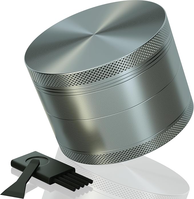 3.0-inch Gripper Grinder, Aluminum Seasoning Spice Crusher (Grey)