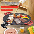 Non-Stick Electric Indoor Grill Pan 36cm, Smokeless Korean BBQ Grill with Adjustable Temperature, Portable Electric Griddle for Steak, Seafood, Vegetables, 700W Powerful Heating, Easy to Clean(28 Cm)