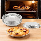 24 Pack 9 Inch Round Disposable Aluminum Foil Pie & Tart Pans - Heavy-Duty Baking Tins for Cooking, Storage, Reheating & Takeout