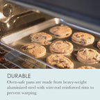 Chicago Metallic Commercial II Traditional Uncoated 16-3/4 by 12-Inch Jelly-Roll Pan, Perfect for making jelly rolls, cookies, pastries, pizza, one-pan meals, and more, Set of 2