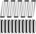10 Pack Cream Horn Molds for Baking +10 Pack Cannoli Tubes Stainless Steel, 5 inch Large Size Cream Horn Mould and Cannoli Tubes for Baking Cream Horns, Brioche Rolls