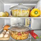 Round Glass Casserole Baking Dish With Lid, Borosilicate Glass, 1.6QT Small Glass Casserole Dish for Oven
