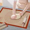Pastry Mat, 0.7mm Extra Thick 26 x 16 Inches Large Non Stick Silicone Baking Pad, Pie Crust Rolling Supplies for Making Christmas Cookies Bread, Easy to Clean