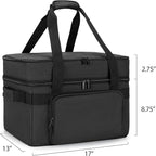 LUXJA Indoor Grill Carrying Bag with Bottom Pad Compatible with Ninja Sizzle GR101 Smokeless Grill, Double Layer Electric Grill Bag with Plates Section (Bag Only), Black