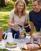 AGOGO Pour Over Coffee Maker Glass - Barista Kit with 304 Stainless Filter for Home, Office, Camping, Cafes - Easy Clean Coffee Dripper Set (Soft Towel&Brush) (28oz Slim Shape w/SS Filter)