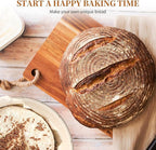 Dimpola Banneton Bread Proofing Basket Banneton Basket Set Sourdough Proofing Basket Round Proofing Bowls Handmade Rattan Baskets and Liners (Round 9 inch Baking Set)