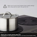 Lazy K Induction Cooktop Mat - Silicone Fiberglass Scratch Protector - for Magnetic Stove - Non Slip Pads to Prevent Pots from Sliding During Cooking_ Black (9.4inches)