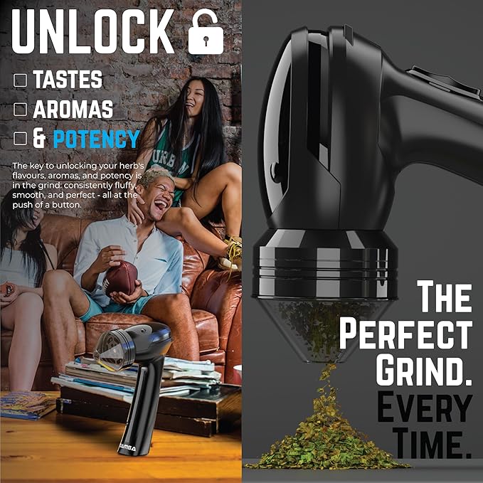 Mamba Grinder Electric Spice Grinders. Easy to Load One-Handed Use 1g USB Rechargeable Mill
