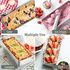 TeamFar Loaf Pan, 12 x 5 Inch Stainless Steel Loaf Pans for Baking Bread, 4 Pack Large Bread Loaf Baking Pan for Homemade Bread, Meatloaf, Cake, Brownies, Non-Toxic, Heavy-duty, Oven & Dishwasher Safe