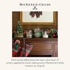 MACKENZIE CHILDS Snow Globe, Christmas Decor for Living Room, Check It Out Teacup