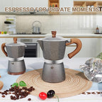 Aluminum 6 Cup 300ml Moka Pot Express Coffee Maker Stovetop Espresso Colorful Coffeemaker Italian Classic Style Brewing Greca Cafe Mocha Machine for Cafeteras Lover Camping Travel and Home Use 10oz