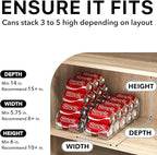 Simple Houseware Soda Can Organizer and Dispenser for Refrigerator / Pantry, Clear, Set of 6