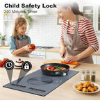 VBGK induction cooktop,110V 2300W double burner hot plate with LED touch control, 9 Power Levels, Kids Lock & Timer, Overheat Protection,2 burner induction cooktop