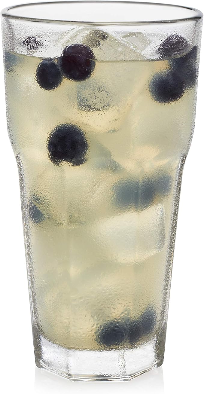 Libbey Gibraltar Drinking Glass Drinking Cup Set, Iconic Heavy Base Bar Glassware Thick Drinking Glasses Set of 12, 16-Ounce Glass Tumbler