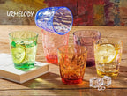 11oz Colored Drinking Glasses Set Acrylic Glassware for Kids Plastic Tumblers Cups Picnic Water Glasses Unbreakable Juice Drinkware for Camping Restaurant Beach BPA Free