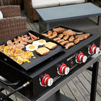 Royal Gourmet GD4002T 4-Burner Tailgater Grill and Griddle Combo, Portable Flat Top Propane Gas Grill with 40,000 BTUs Output for Backyard or Outdoor Cooking, Black