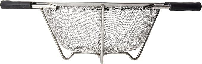 ExcelSteel Professional Quality Heavy Gauge Mesh Colander With Santopreme Handles, 6-1/2-Inch
