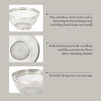 Martha Stewart Covello Stainless Steel Mesh Colander Set 2-Pieces, Silve