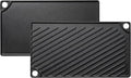 EWFEN Reversible Grill/Griddle, 16.7x9.5'' Pre-Seasoned Cast Iron Griddle Pan, Double Burner Cookware, Rectangular Non-Stick Stovetop Griddle with Handles, Flat Top Plate for Oven, Grill & Campfire