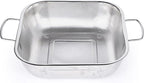 Gulex Colander Stainless Steel 3-Quart, Square Metal Strainers, Strainer for Kitchen Food, Dishwasher Safe