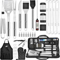 Kaluns Grilling Accessories, Dad Gifts for Fathers Day, Heavy Duty Stainless Steel Grill Set BBQ Grill Accessories for Outdoor Grill with Meat Thermometer, Case and Apron
