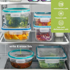 Snapware Plastic Total Solution 2-Pack (4-Cup) Food Storage Containers Set, Leakproof & Airtight Plastic Locking Lids Round Tupperware, Non-Toxic BPA-Free Lids, Microwave Dishwasher Freezer Safe