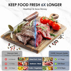 OSTBA 180W Vacuum Sealer Machine, 12-in-1 Double Pump Food Saver with Built-in Cutter & Bag Storage, Easy-Lock Handle, Dry & Moist & Marinate, Memory Function, Includes 1 Roll of Vacuum Bags & Hose