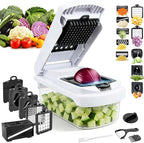 18-in-1 Vegetable Chopper Mandoline Slicer for Kitchen, Food Chopper with Container, Veggie Cutter, Onion Mincer Tomato Dicer, Fruit Slicer Spiralizer, Cheese Grater, Kitchen Gadgets House Essentials
