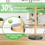 Wisuce Bamboo Mug Holder Tree, Thicker Base Coffee Cup Holder Stand for Counter, Mug Rack with 6 Hooks