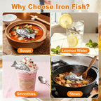 Iron Fish Cooking Tool, Natural Iron Cooking Tool to Add Iron to Food & Water, Safe & Effective Aid for Vegans, Athletes, Pregnant Women and Children (Black 3Pack)