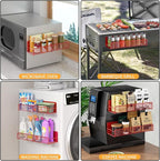 DTUQYX Magnetic Spice Rack for Refrigerator, 4 Pack 100% Metal Strong Magnet Fridge Shelves, Space Saving Spice Organizer, No Drilling Moveable Home Kitchen Laundry Room Storage Organization, Red