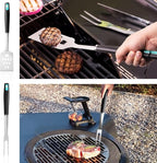 5-Piece Grill Tools Set, Heavy Duty BBQ Utensils with Extra Tough Wire Brush, Spatula, Tongs, Fork & Basting Brush – Outdoor Grilling Accessories & Gifts for Men Dad (Camping, Backyard)