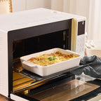 Casserole Dishes For Oven, Ceramic Baking Dishes 15.7"/12.3"/9.4", Large Lasagna Baking Dish with Handle, Ceramic Bakeware Set for Cooking Deep Baking Pan Set of 3 White