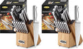 McCook® Knife Sets,German Stainless Steel Knife Block Sets with Built-in Sharpener (Pack of 2)