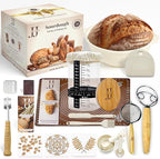 35-Piece Sourdough Baking Kit – Artisan Bread Baking Set for Beginners & Home Bakers, Includes Glass Starter Jar, Proofing Basket, Bread Lame & Tools