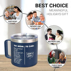 Christmas Birthday Gifts for Dad - 14 oz Stainless Steel Insulated Coffee Mug with Lid - Funny Birthday Gifts for Mom, Dad Birthday Gift Ideas, Mug for Men
