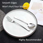 24 Piece Forks and Spoons Silverware Set for 12, Stainless Steel Dinner Forks and Spoons Silverware Set, Heavy-Duty Cutlery Set, Dishwasher Safe (Silver)