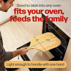 HANS GRILL Wooden Pizza Peel 12 Inch - Bamboo Wood Pizza Peel 12 Inch Paddle For Oven - Restaurant Grade Natural Bamboo Paddle, Multi-use Spatula - Large Wooden Board For Serving and Transferring