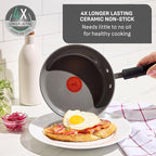 T-Fal Ultimate Hard Anodized 12-Piece Ceramic Nonstick Cookware Set, Oven Safe Up to 400°F, Ceramic Pots and Pans Set, Frying Pans, Saucepan, Stockpot, Cooking Utensils, Stone