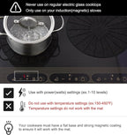 Lazy K Induction Cooktop Mat - Silicone Fiberglass Scratch Protector - for Magnetic Stove - Non Slip Pads to Prevent Pots from Sliding During Cooking_ Black (7.8inches)