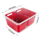 Kitchen Spaces Twin Colander Food Storage Container, Strainer and Fridge Organizer Bin for Fruits and Veggies, Stackable, BPA-Free