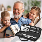 Pop Pop Gifts from Grandkids, Gifts for Poppop Grandparents Day, Grilling Accessories, Heavy Duty Stainless Steel Grill Set BBQ Grill Tools for Outdoor Grill with Aluminum Case, Grill Utensils Set