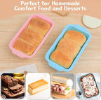 Nonstick Silicone Bread Loaf Pan: 9.5 x 5 Inch Bread Pan for Homemade with Metal Frame - for Baking Oven - Housewife Baker Home Baking Enthusiasts (Pink)