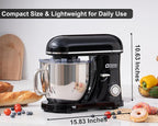 Kitchen in the box Stand Mixer - 8.5 Quart Mixing Bowl with Handle, 900 Watt Heavy Bread Dough Standing Mixers Tilt-head with Dough Hook, Whisk, Flat Beater and Splash Guard (Black)