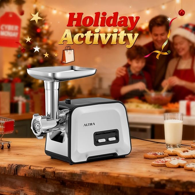 Meat Grinder, Sausage Stuffer, [2800W Max] Electric Meat Mincer with Stainless Steel Blades & 3 Grinding Plates,Sausage Maker & Kubbe Kit for Home Kitchen & Commercial Using