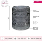 Kate Aspen Hobnail Beaded Drinking Glasses Vintage Glassware Set | Cocktail Glass Set, Juice Glass, Water Cups | Makes A Great Hostess Gift, Gift for Newlyweds (Smoke Grey)